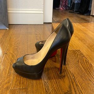 Christian Louboutin leather peep toe heels